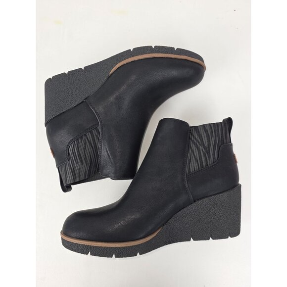 NWOT Dr. Scholl's Lean In Wedge Bootie Womens Black Wedge Ankle Boots Size 6 - Picture 8 of 11